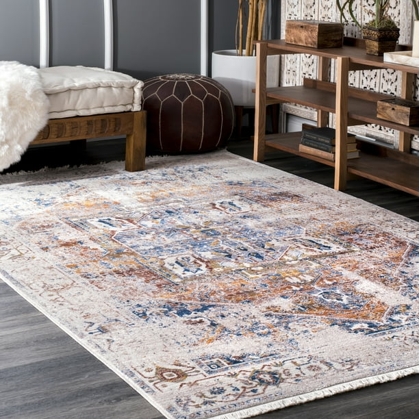 nuLOOM Ethel Medallion Fringe Area Rug