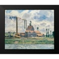 thumbnail image 2 of Pissarro, Camille 24x20 Black Modern Framed Museum Art Print Titled - Factory at Saint-Ouen-lAumone, 2 of 5