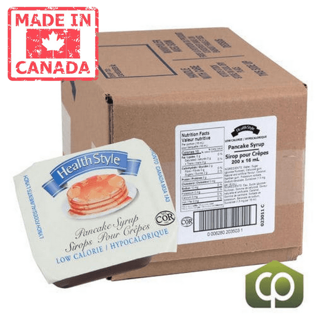 Health Style Reduced Calorie Pancake Syrup 16ml (200/Case) - 7.05 lbs - Canadian Made