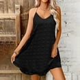 thumbnail image 5 of cocolona Womens Summer Halter Dress Sleeveless Ruffle Flowy Mini Dress Casual Solid Color Vacation Beach Sundress, 5 of 7