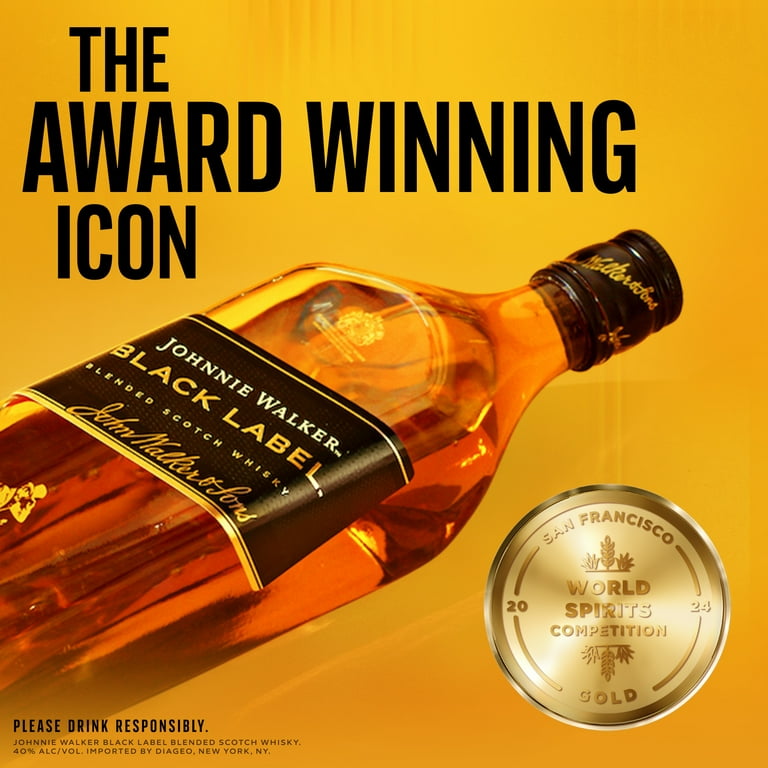 Johnnie Walker Black Label Blended Scotch Whisky, 750 ml, 40% ABV, 1 Glass Bottle - Walmart.com Johnnie Walker Black Label Blended Scotch Whisky, 750 ml, 40% ABV, 1 Glass Bottle - Walmart.com