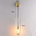thumbnail image 5 of Glass Wall Mount Light Postmodern Wall Sconce Indoor Wall Lamp in Gold Finish, Living Room Decor Lighting Fixture, Bedroom Bedside Hallway Decor Wall Sconces, E14 Socket, 5 of 5