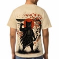 thumbnail image 5 of LAOLIUSN Men’s All Over Print Graphic T-Shirt, Japanese Samurai Ronin Katana Rising Sun Torii Dragon Sakura 3D Printed Streetwear Tee, Short Sleeve Crewneck, S-4XL, 5 of 7