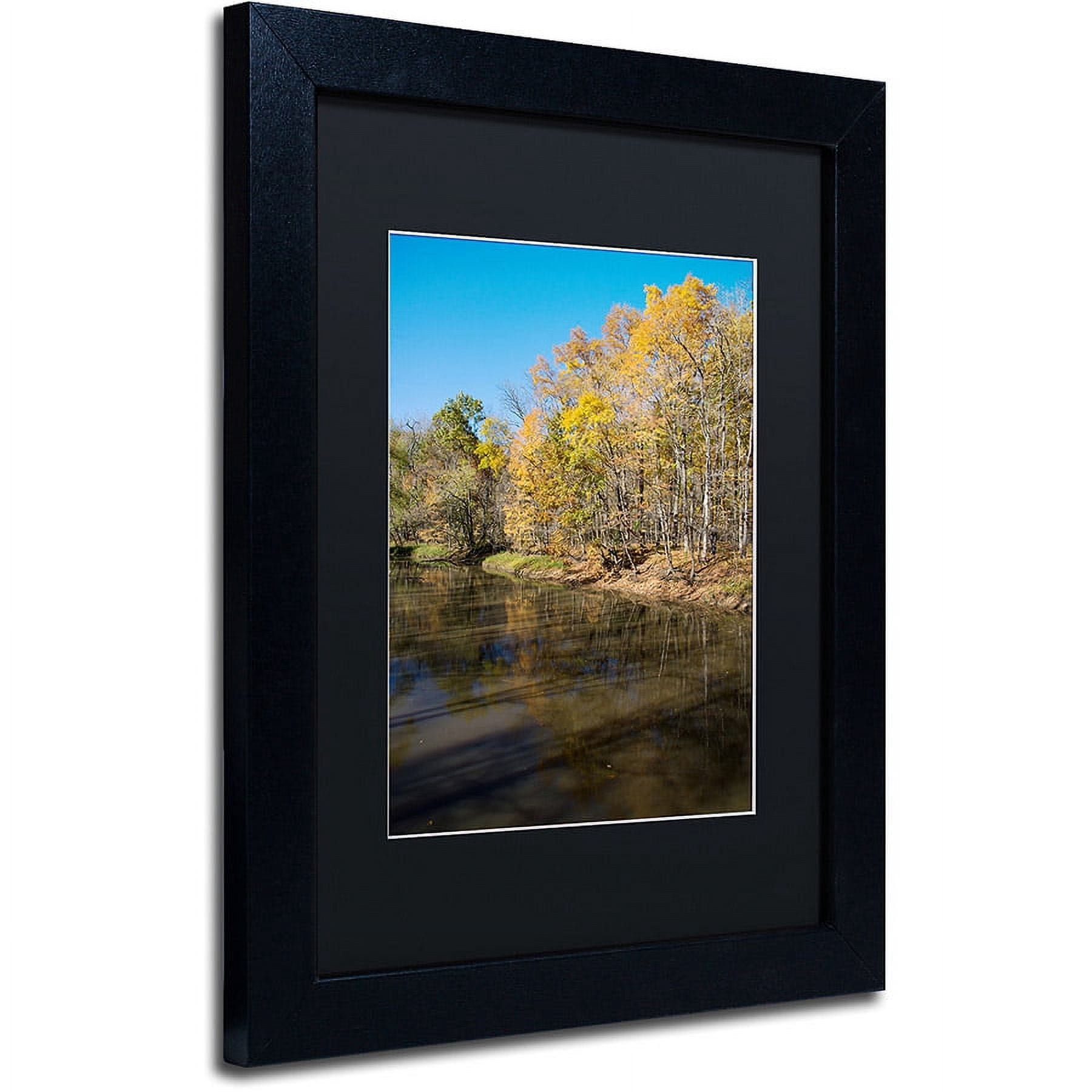 Trademark Fine Art "Vermilion River Autumn" Canvas Art by Kurt Shaffer, Black Matte, Black Frame