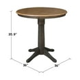 thumbnail image 6 of 30" Round Top Solid Wood Pedestal Table in Hickory/Washed Coal - Counter Height, 6 of 9