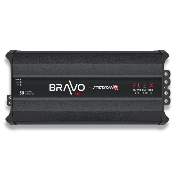Amplificador de Audio Clase D Stetsom Bravo BASS Flex 8000 Vatios para Coche con Sistema de Impedanc