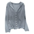 thumbnail image 3 of Htigea Clearance Womens Hooded Oversized Cardigan Sweaters Fall Knit Coatigan Trendy Open Front Sweater Coat Light Blue M, 3 of 7