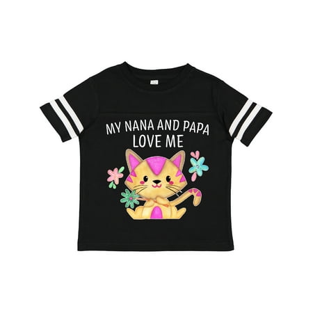 

Inktastic My Nana and Papa Love Me with Cute Kitten and Flowers Gift Toddler Boy or Toddler Girl T-Shirt