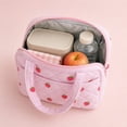 thumbnail image 6 of Versatile Strawberry Stripe Cute Lunch Box & Insulated Bag, Large Capacity Lunch Bag with Double Handles, Double Lunchbags for Work School Picnics, 6 of 6