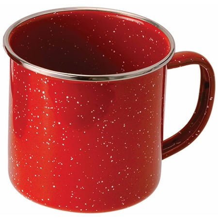 GSI Outdoors Stainless Steel Rim Enamelware Cup, Red