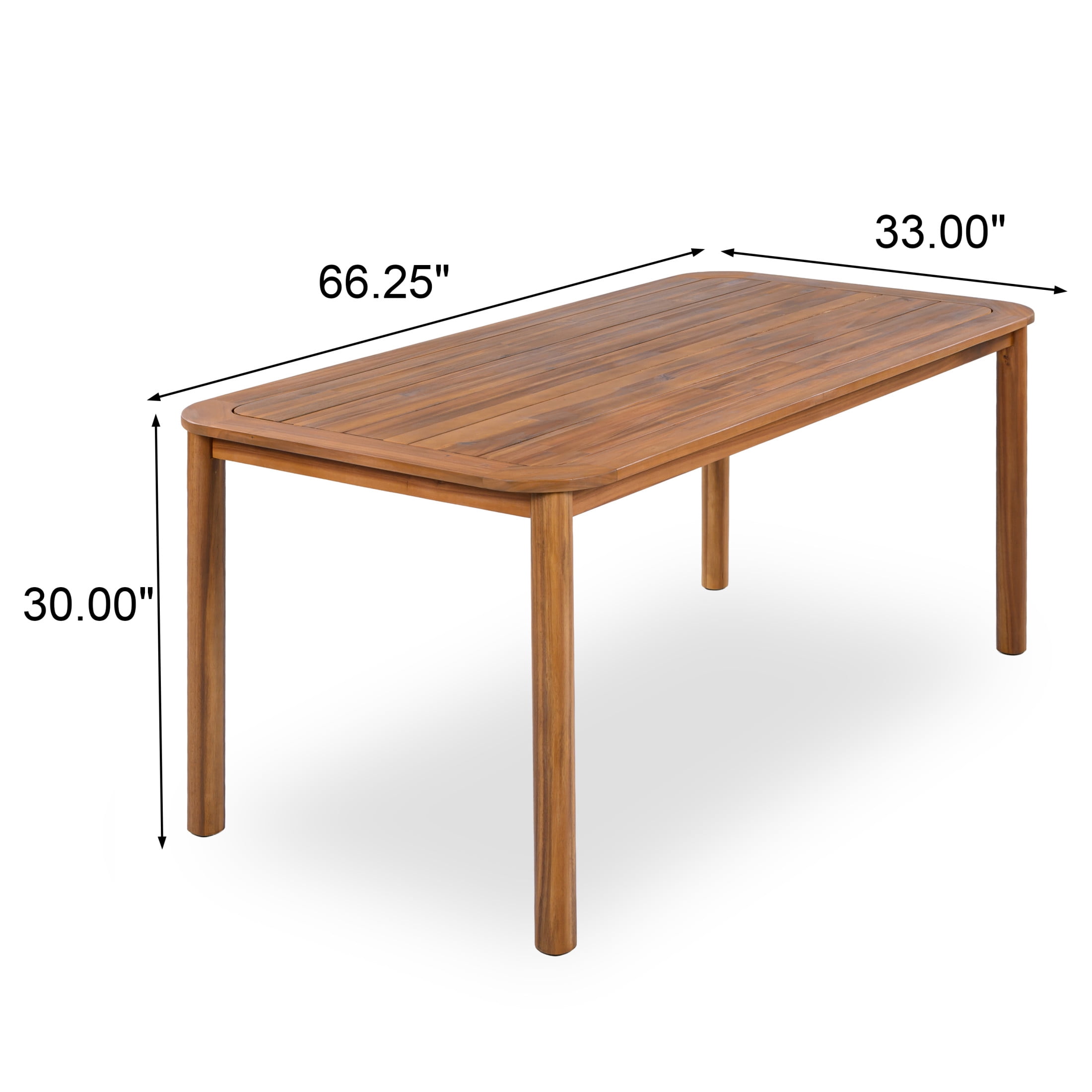 Christopher Knight Home Modern 6-Person Acacia Wood Outdoor Rectangular Dining Table, Teak Finish