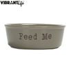 Vibrant Life Ceramic Feed Me Pet Bowl, Gray, Large