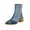 Blue, variant on OAVQHLG3B Women's Midrange Winter Leather Stitching Square With Fleece Patchwork Back Zipper Rider's Boot