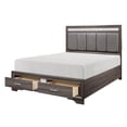 thumbnail image 3 of Newboti Queen Platform Bed with Footboard Drawers Upholstered Headboard, Gray and Silver Glitter, Contemporary Bedroom Furniture 866063721438951, 3 of 8