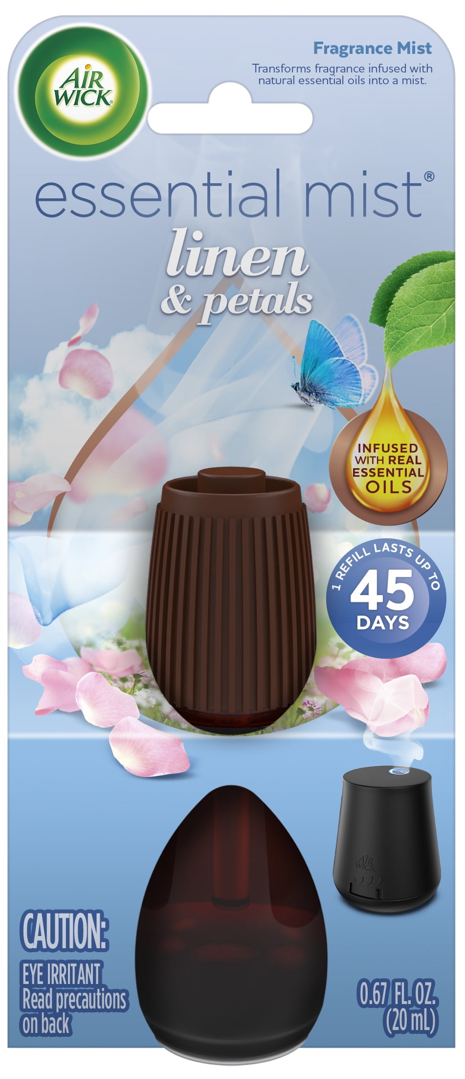 Air Wick Essential Mist Refill, 1ct, Linen & Petals, Air Freshener, Essential Oils