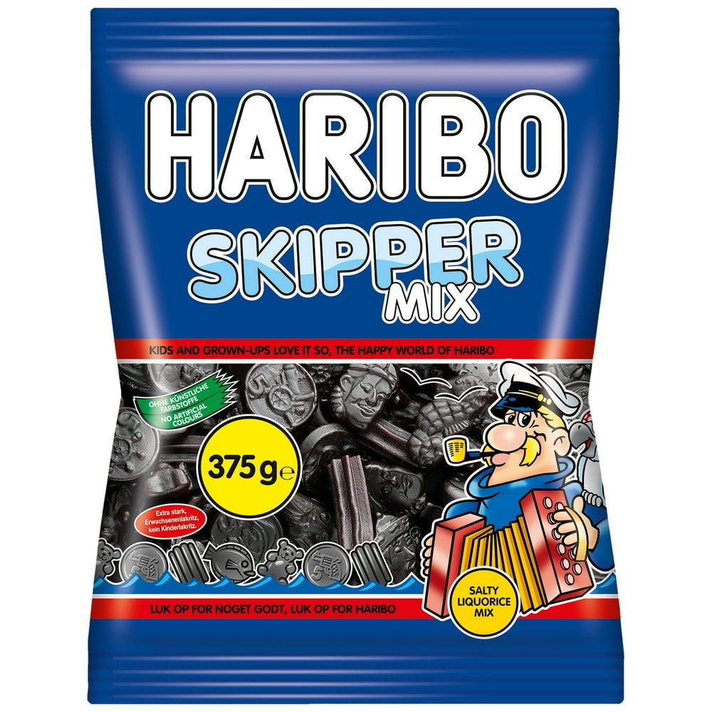 Haribo Denmark Skipper Mix Soft Strong Licorice Bag of 375g 13.2oz