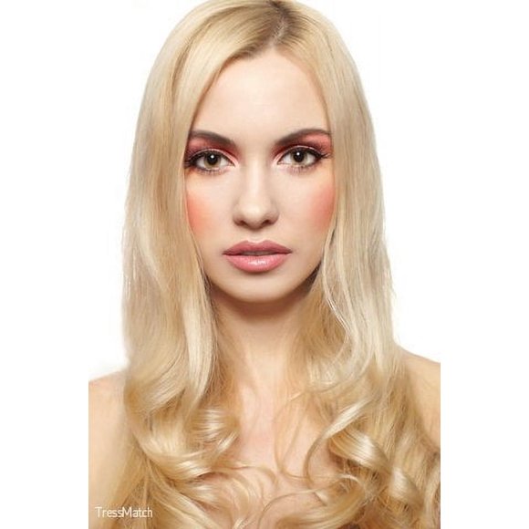 TRESSMATCH Thick to Ends 20""-22"" Remy (Remi) Human Hair Clip in Extensions Bleach/Light Blonde (Color #613) 10 Pieces Thick to Ends Full Head Luxury [Set Weight:5.6oz/160grams)