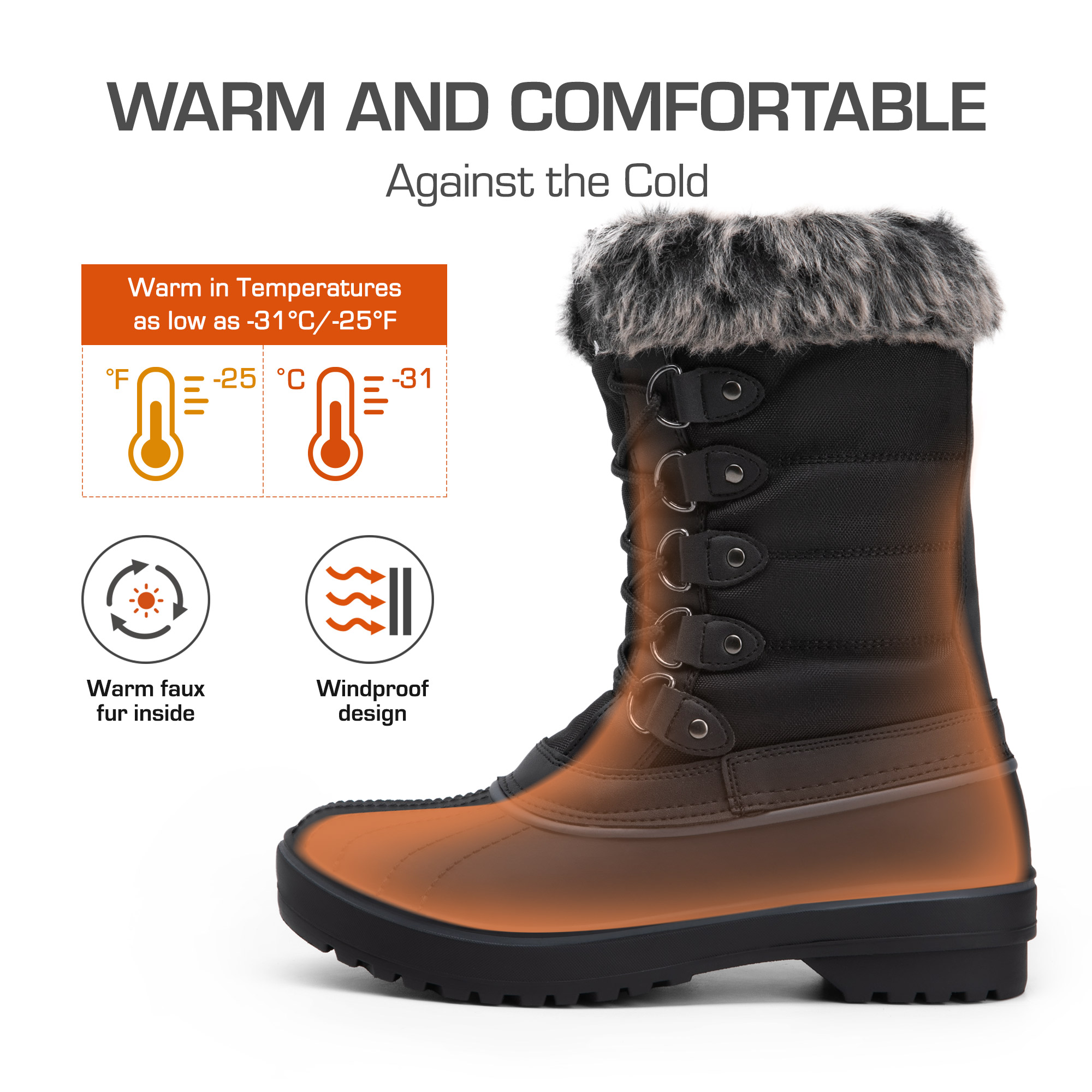 Dream Pairs Women's Mid Calf Winter Snow Boot photo 4