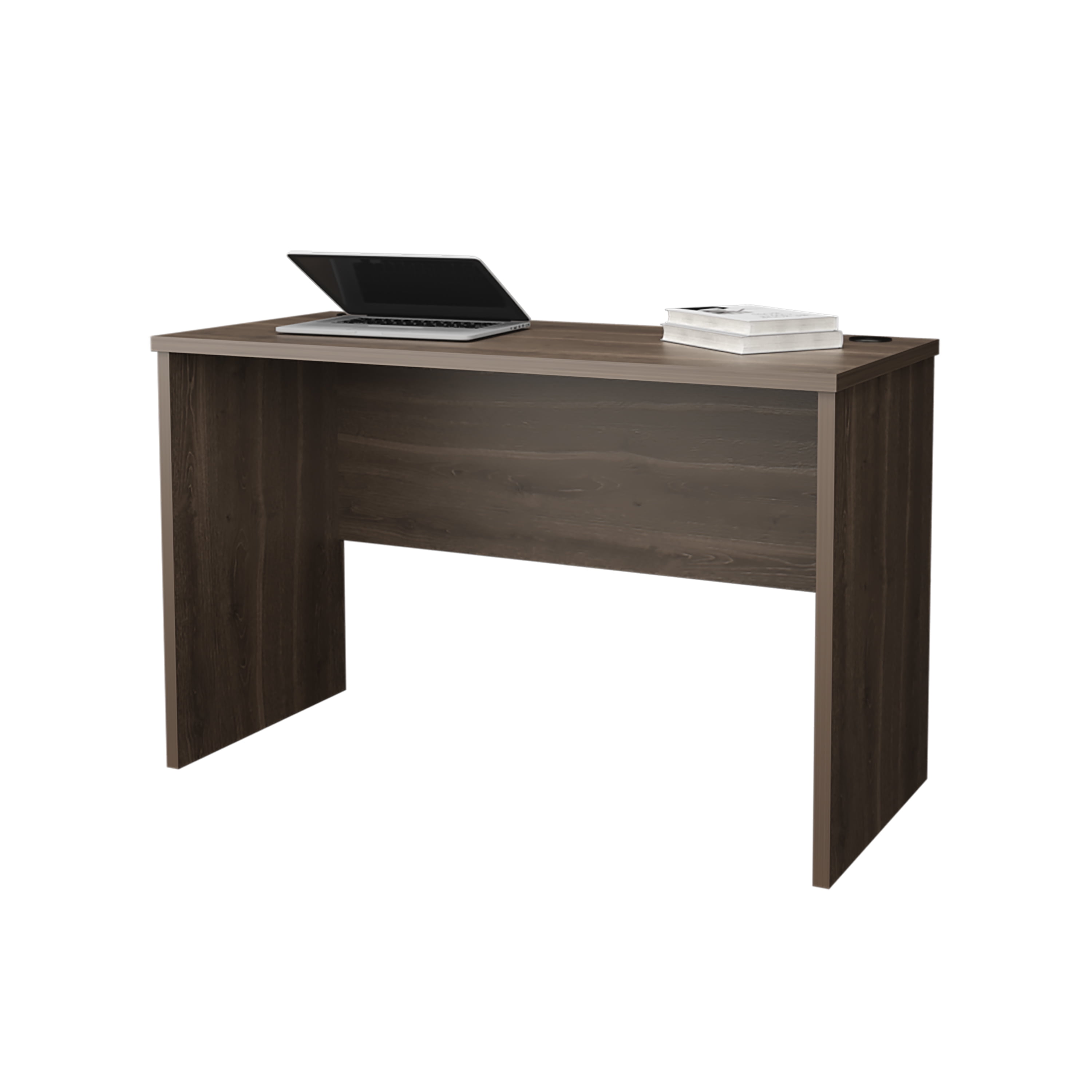 Astoutdoor Rough Rock Minimalist Home Office Work Desk with Cable Management, Dark Walnut