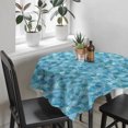 thumbnail image 3 of Blue Geometric Suqare Tablecloth - 60 x 60 Inch, Country Chic Abstract Gradient Motifs Waterproof & StainResistant Tablecloth, Washable Oil-proof Table Cover for Dining/Party/Wedding/Camping/Buffet, 3 of 9