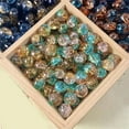 thumbnail image 3 of 50Pcs Crushed Ice Glass Beads with Hole Easy Threading For Jewelry Crafting Multicolored Clear Sparkling Beads, 3 of 9
