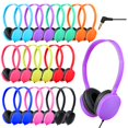 thumbnail image 1 of TJZXGUI Bulk Classroom Headphones for Students Kids School 20 Pack Wholesale Headphones Class Set with 3.5mm Jack for Chromebook Laptop PC Computer (10 Mixed Colors), 1 of 7