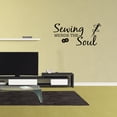 thumbnail image 1 of Empresal Sewing Mends The Soul Vinyl Wall Words Decal Sticker Art Black 28"Hx13"W XJ488, 1 of 5