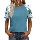 thumbnail image 1 of Tops de manga corta de mujer casual con impresión fuera del hombro, blusa de moda de manga Raglan para primavera verano, 1 of 8