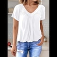 thumbnail image 4 of Tops Casuales de Corta para Mujer, Blancos, Talla L, 4 of 7
