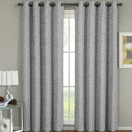 Fiorela Heavyweight Jacquard Drapes Floral Curtain Panels With