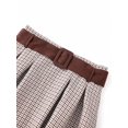 thumbnail image 3 of Brown Houndstooth A-Line Pleated Skirt With Belted Waist, 3 of 7