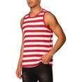 thumbnail image 4 of INSPIRE CHIC Easter Style Stripes Tank Top for Men's Striped Sleeveless T-Shirt Crew Neck Casual Vest S Red White, 4 of 6