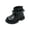 Black, variant on Girls Pearl Lace Ankle Booties Big Kids Side Zipper Platform Short Boots Soft Non-Slip Princess Casual Daily Footwear for Spring Autumn School