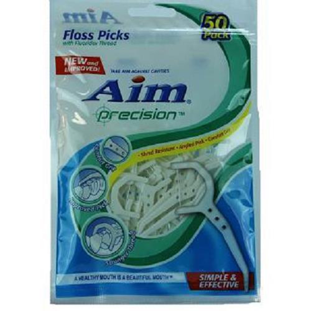 Product Of Aim, Floss Picks, Count 1 Tooth Brush & Floss / Grab