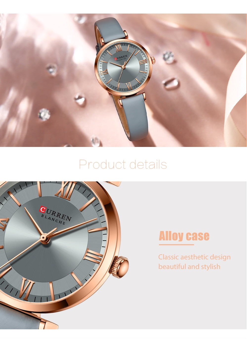 Women's watches, fashionable and casual women's watches with leather straps, wristwatches
