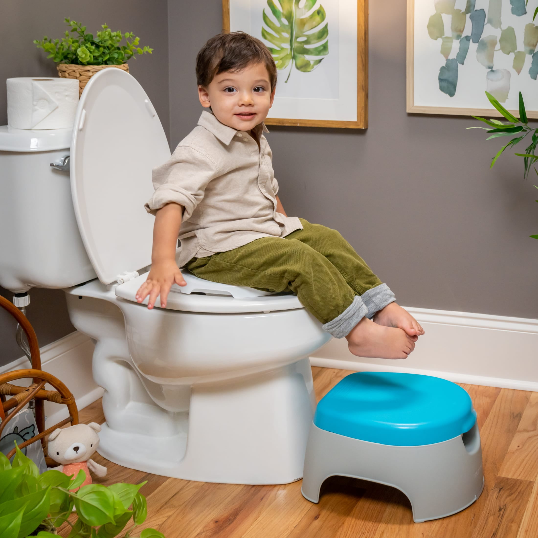 Summer 3-in-1 Train with Me Potty Training Toilet, Seat Topper and Stepstool, Travel Potty Seat for Toddler