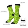 thumbnail image 4 of Hirioo Lime green glitter Pattern Adult Middle Tube Socks Breathable Sock Non-Pilling,Contrasting Color Design, 4 of 6