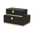 thumbnail image 2 of Baskura Vinyl Rattan Rectangular Box Set - Black- Gold Metal Base -, 2 of 11
