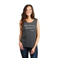 thumbnail image 2 of Thread Tank But First Gangsta Rap Muscle Tank Tee Women Charcoal Grey - 2XL, 2 of 3