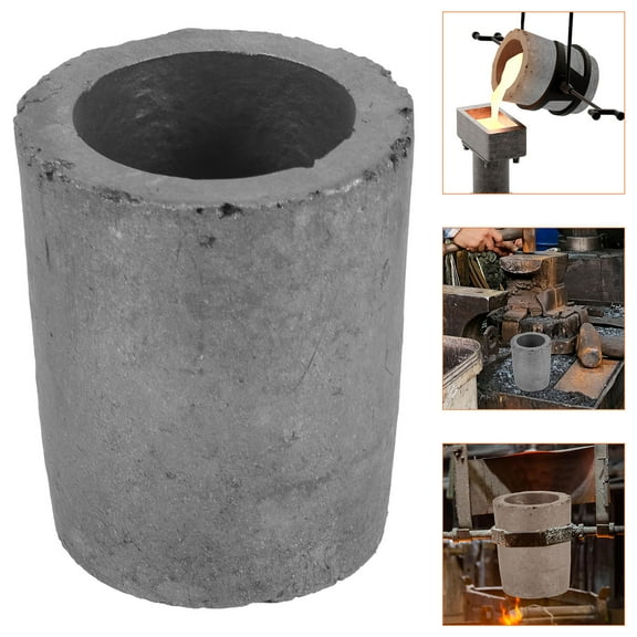 Raindrops Portable Graphite Crucible for Melting Metal Safe and Durable with Even Edges Black Color