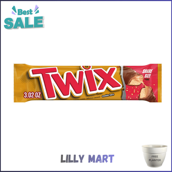 Twix Milk Chocolate Caramel Cookie Candy Bars, Share Size - 3.02 oz Pack