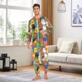 thumbnail image 6 of FORMRS Onesies Pajama for Adults Unisex Hoodie Winter Jumpsuit One Piece Sleepwear, Sizes S-2XL, Colorful Birds Pattern, 6 of 7