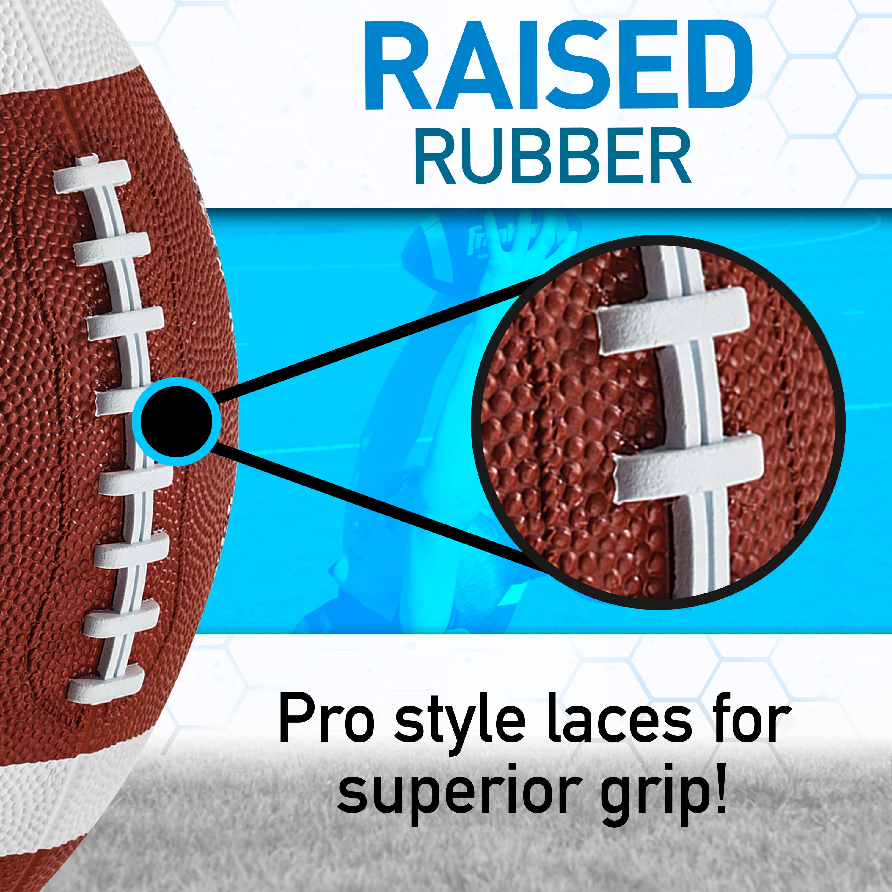 Franklin Sports Durable Junior Footballs, Rubber, 10 in