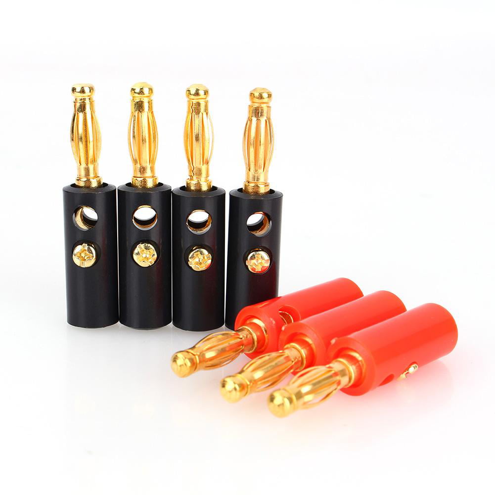 20x Gold Plated 4mm Audio Speaker Wire Cable Lead Banana Plug Connector 