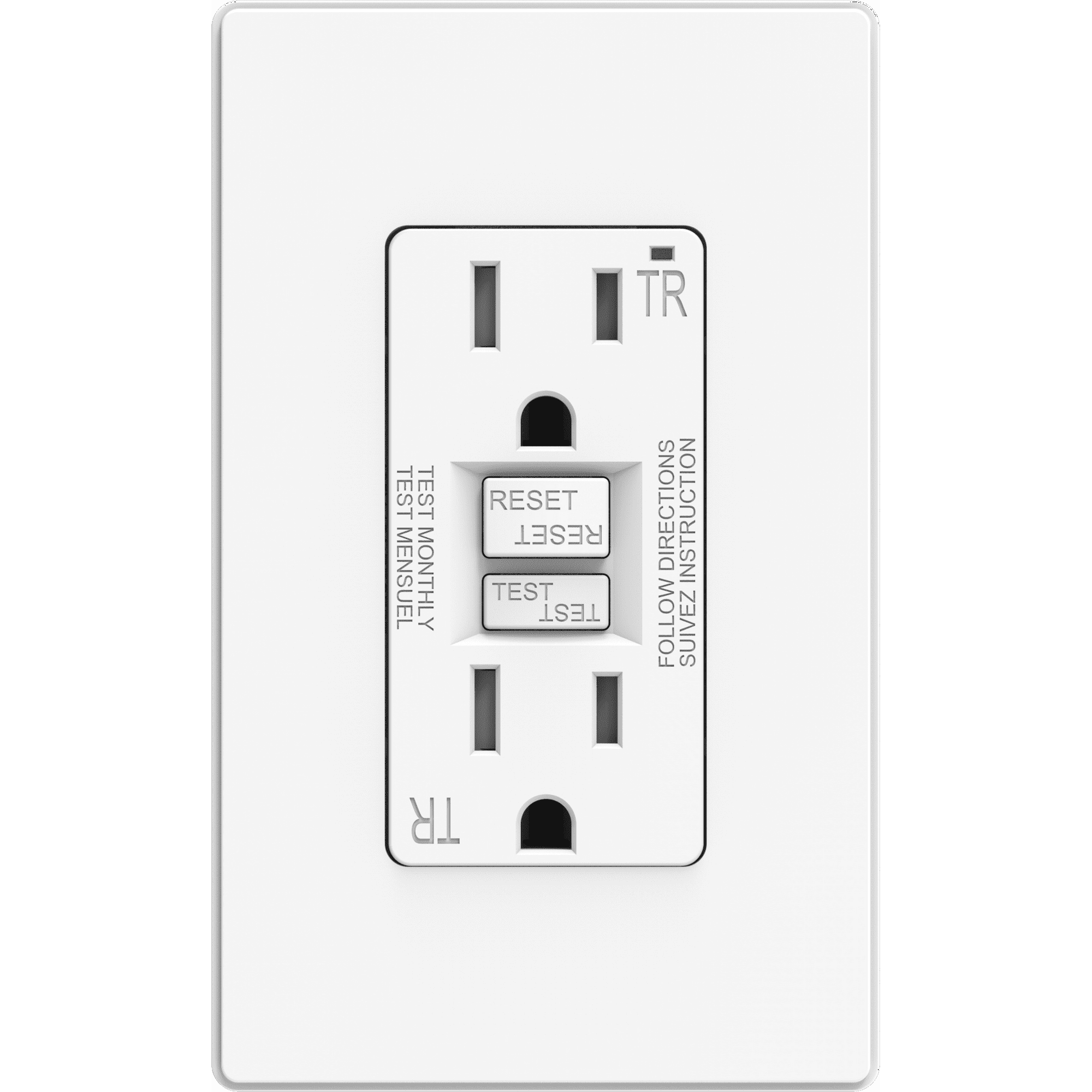 Hyper Tough 15 Amp White GFCI Outlet, Tamper Resistant, Self-Testing, Impact Resistant, Easy Installation