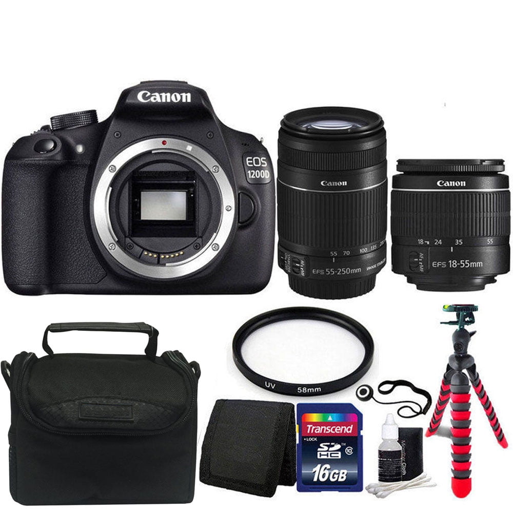 Canon EOS Rebel 1200D/T5 18MP DSLR Camera w/18-55mm & 55-250 Lens