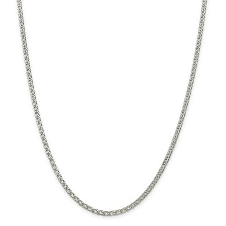 Sterling Silver 8in 3.3mm Rambo Men's Chain Bracelet