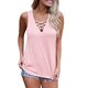 thumbnail image 4 of Camiseta Sin Mangas Con Cuello En V Chaleco Con Cordones Mujer Camiseta Sin Mangas De Color Sólido, Rosa, S Noticed AP001796-11, 4 of 6