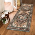 thumbnail image 7 of Washable Runner Rug, 2x5 Non-Slip Boho Vintage Hallway Rug Runner with Rubber Backing, Stain Resistant Distressed Carpet Runner for Bedroom, Kitchen, Laundry, Entrance, 7 of 7