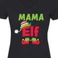 thumbnail image 4 of Inktastic Christmas Mama Elf Women's V-Neck T-Shirt, 4 of 5